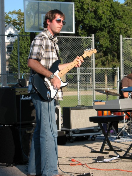 Josh Shaffer playing electric guitar